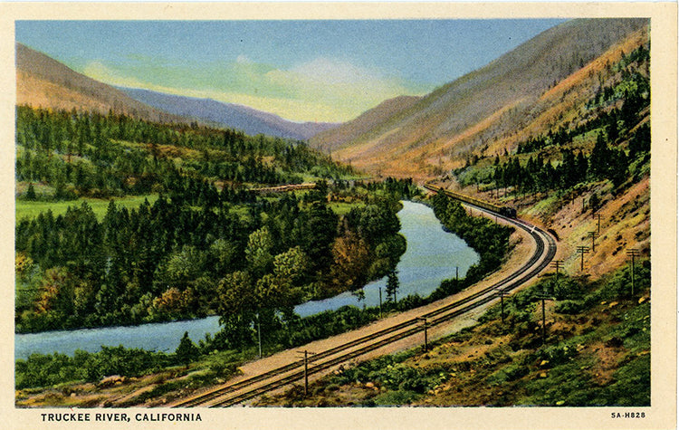 Truckee River Overland Railroad Route California Vintage Postcard (unused)