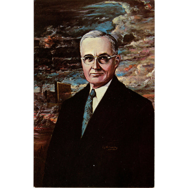 President Harry S. Truman Portrait Vintage Postcard (unused)