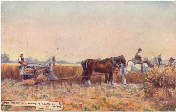 Blithe Sheaves Tucks Oilette Vintage Farming Postcard c. 1910s