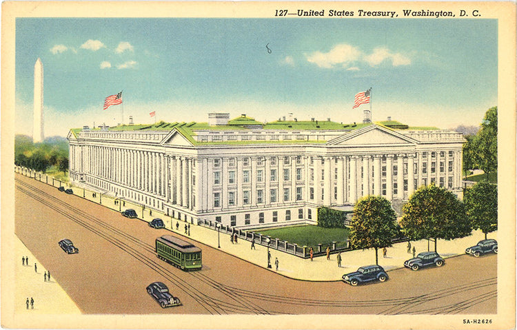 United States Treasury Washington D.C. Vintage Postcard (unused)