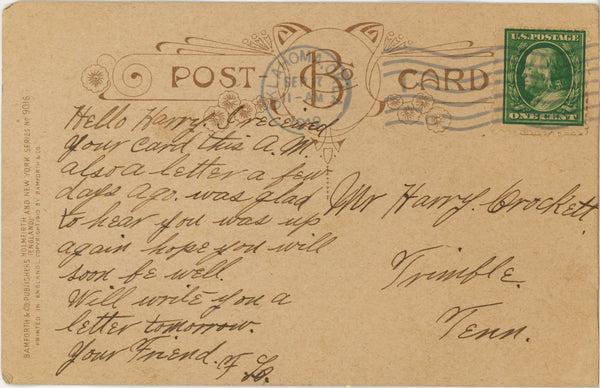 United We Stand Romantic Couple Kissing Vintage Postcard 1912