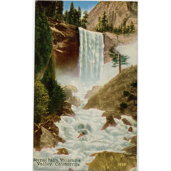 Vernal Falls Yosemite National Park California Vintage Postcard c. 1910s