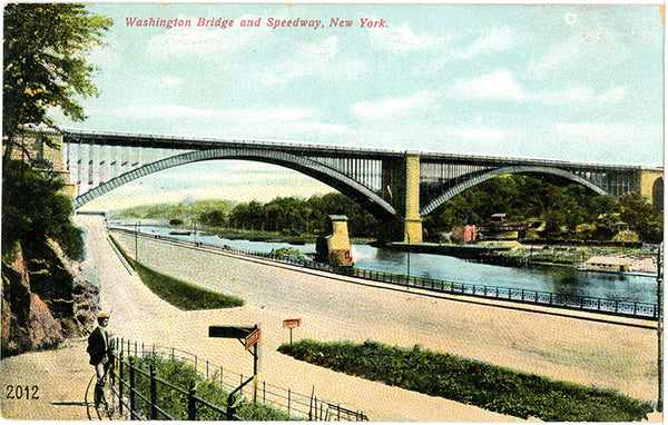 Washington Bridge & Speedway Harlem River New York City NYC Vintage Postcard 1910s (unused) - Vintage Postcard Boutique