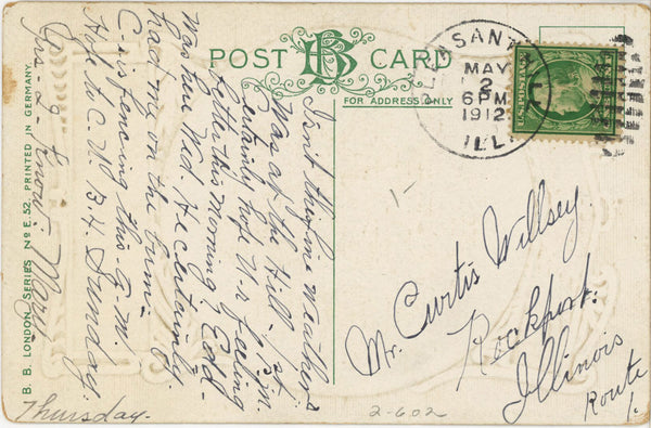 Weather Symptoms Romantic Couple Stormy Poem Vintage Postcard 1912