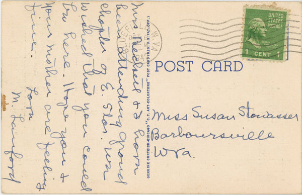 West Virginia U.S. Route 52 Near Welch Vintage Postcard 1948