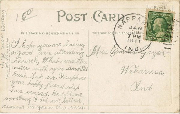 Well I Never Did Romantic Couple Humorous Vintage Postcard 1911