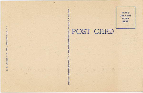 Whiteface Mountain from Lake Placid Adirondack Mts. New York Vintage Postcard c. 1940s