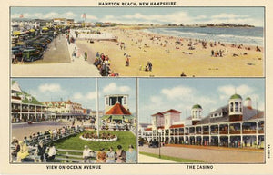 Hampton Beach New Hampshire Casino Ocean Avenue Multi View Vintage Postcard (unused) - Vintage Postcard Boutique