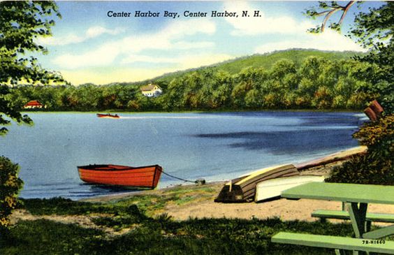 Center Harbor Bay New Hampshire Rowboats Vintage Postcard (unused) - Vintage Postcard Boutique