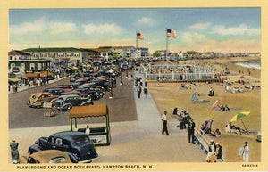 Hampton Beach New Hampshire Playground & Ocean Boulevard Boardwalk Vintage Postcard (unused) - Vintage Postcard Boutique