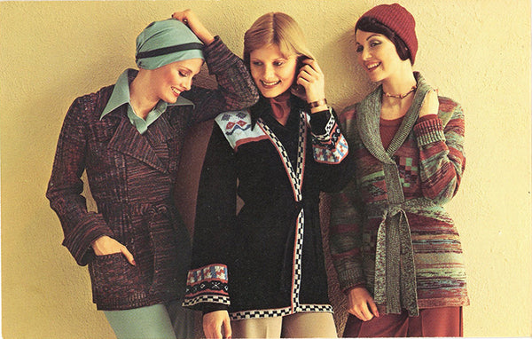 Fashion Show 1970s Belted Sweaters Vintage Postcard 1976