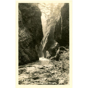 Oneonta Gorge Columbia River Highway Oregon RPPC Vintage Postcard signed SAWYER - Vintage Postcard Boutique