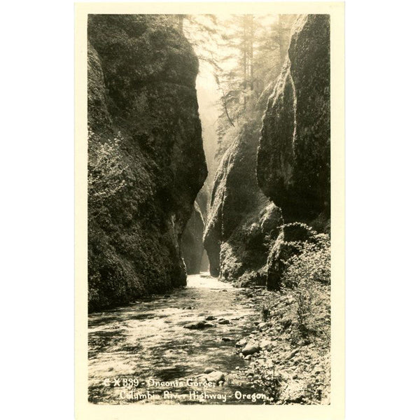 Oneonta Gorge Columbia River Highway Oregon RPPC Vintage Postcard signed SAWYER - Vintage Postcard Boutique