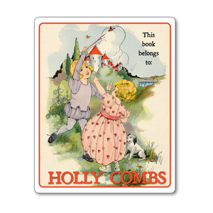 Vintage Fairy Tale Personalized Bookplates - Babes in the Woods - Baby Shower Gift - Vintage Postcard Boutique