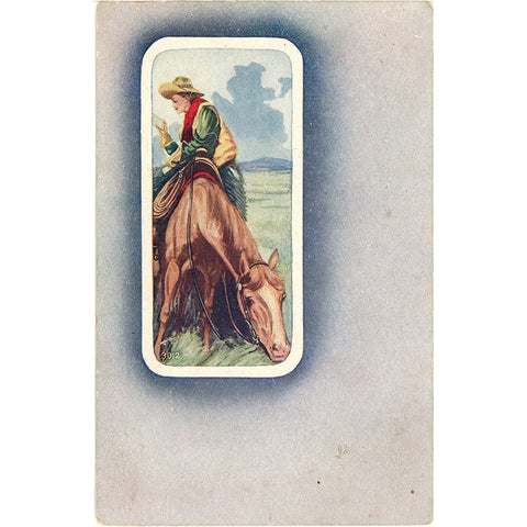 Vintage Western Postcard – Cowboy & Horse circa 1907 - Vintage Postcard Boutique