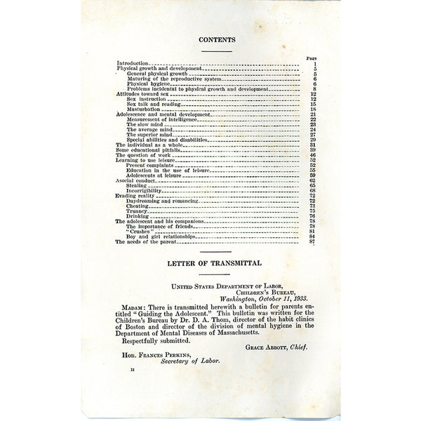 Vintage Guiding the Adolescent Booklet 1933