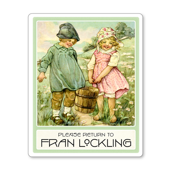 Jack & Jill Vintage Nursery Rhyme Personalized Childrens Bookplates - BABY SHOWER GIFT - Vintage Postcard Boutique