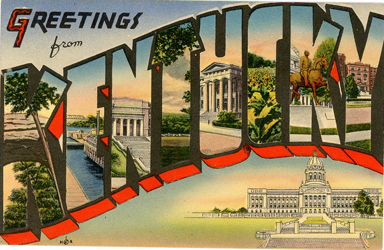Kentucky Large Letter Vintage Postcard (unused)