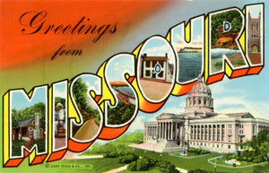 Missouri Large Letter Vintage Linen Greetings Postcard (unused) - Vintage Postcard Boutique