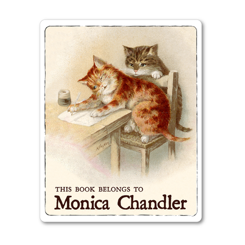 Pen Pal Kittens Ex Libris Personalized Vintage Bookplates - CAT LOVER GIFT - Vintage Postcard Boutique