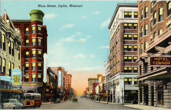 Joplin Missouri Main Street Rexall Drug Antique Autos Vintage Linen Postcard (unused) - Vintage Postcard Boutique