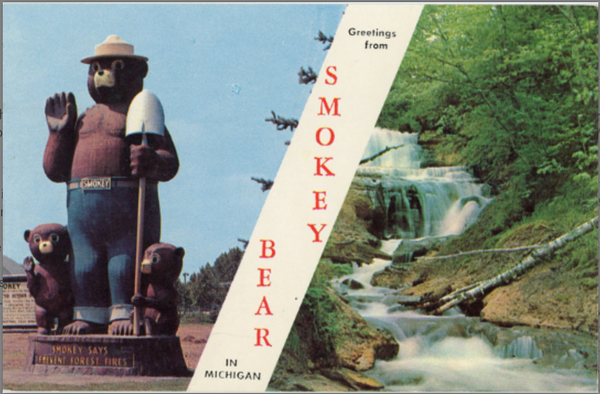 Smokey Bear Fire Prevention Michigan Vintage Postcard (unused) - Vintage Postcard Boutique