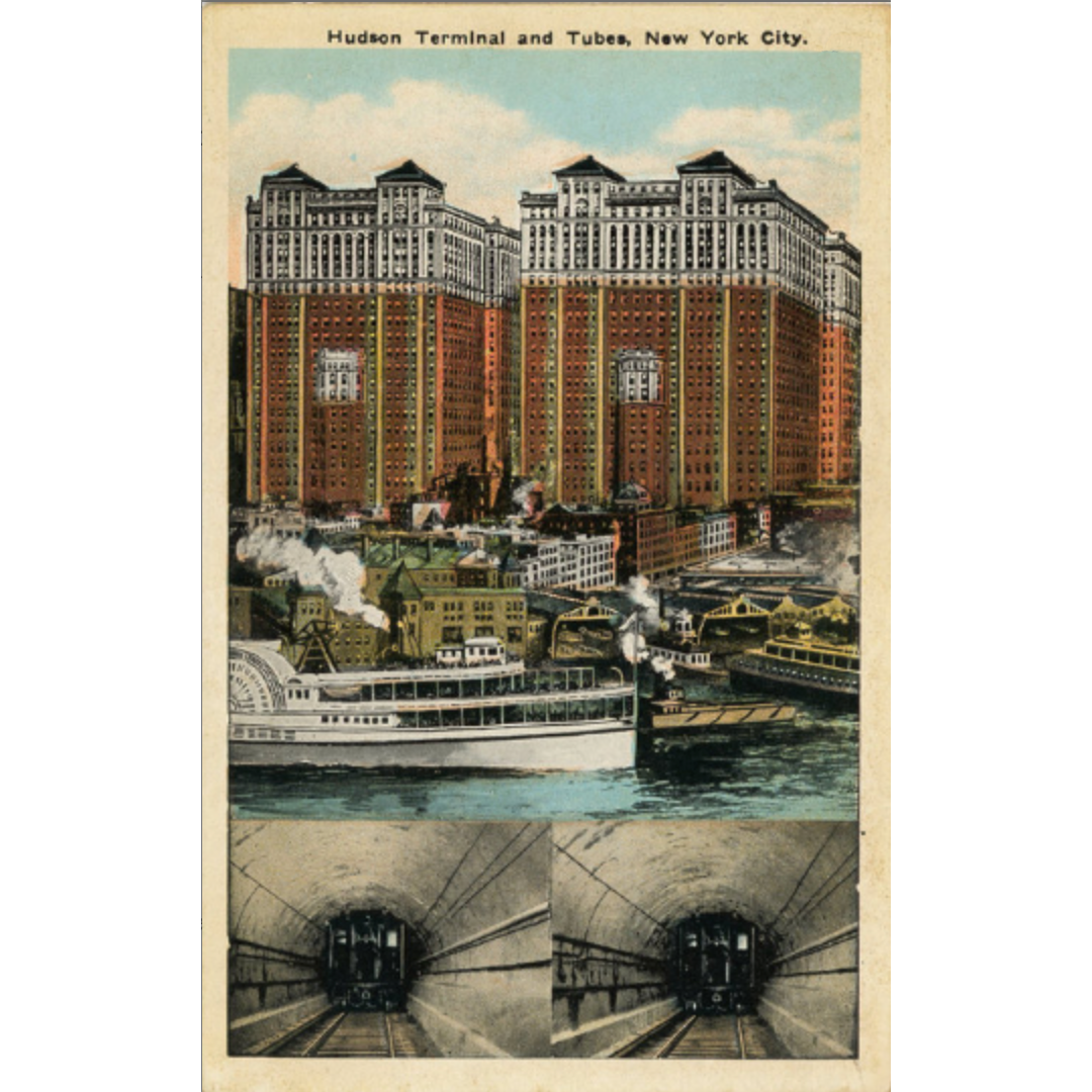 New York City Hudson Terminal & Tubes Railway Station NYC Vintage Postcard circa 1920s (unused) - Vintage Postcard Boutique