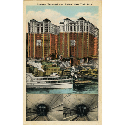 New York City Hudson Terminal & Tubes Railway Station NYC Vintage Postcard circa 1920s (unused) - Vintage Postcard Boutique