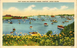 Fort Adams & Newport Harbor Rhode Island Boats Vintage Postcard - Vintage Postcard Boutique