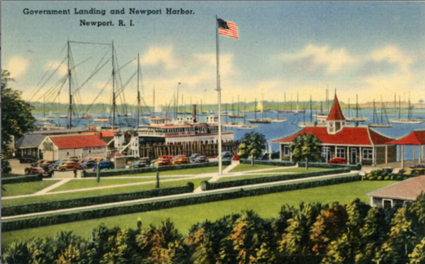 Newport Harbor & Government Landing Newport Rhode Island Vintage Postcard 1945 - Vintage Postcard Boutique