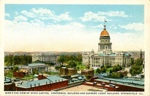 Springfield Illinois State Capitol Centennial & Supreme Court Buildings Vintage Postcard (unused) - Vintage Postcard Boutique