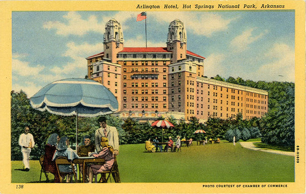 Hot Springs National Park Arkansas Arlington Hotel Vintage Postcard (unused) - Vintage Postcard Boutique
