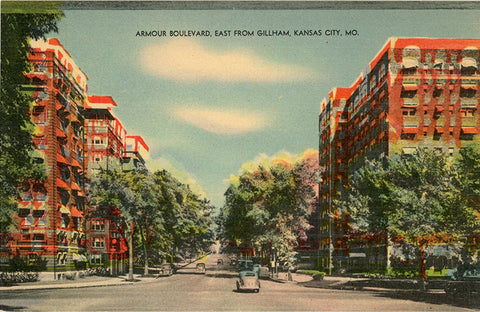 Kansas City Missouri Armour Boulevard Vintage Postcard 1946 - Vintage Postcard Boutique