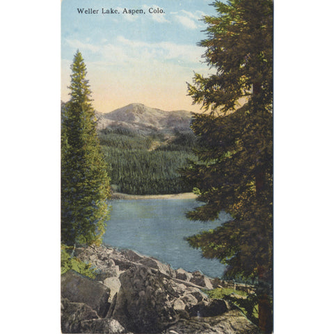 Aspen Colorado Weller Lake Vintage Postcard circa 1907 - Vintage Postcard Boutique