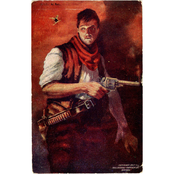 Vintage Western Postcard – Cowboy with Gun "At Bay" 1907 - Vintage Postcard Boutique
