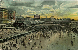 Atlantic City in August People on Beach New Jersey Vintage Postcard circa 1910 (unused) - Vintage Postcard Boutique