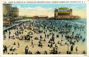 Atlantic City New Jersey Garden Pier St. Charles & Breakers Hotels Vintage Postcard circa 1915 (unused) - Vintage Postcard Boutique