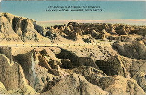 Badlands National Monument Looking East Through Pinnacles South Dakota Vintage Postcard 1947 - Vintage Postcard Boutique