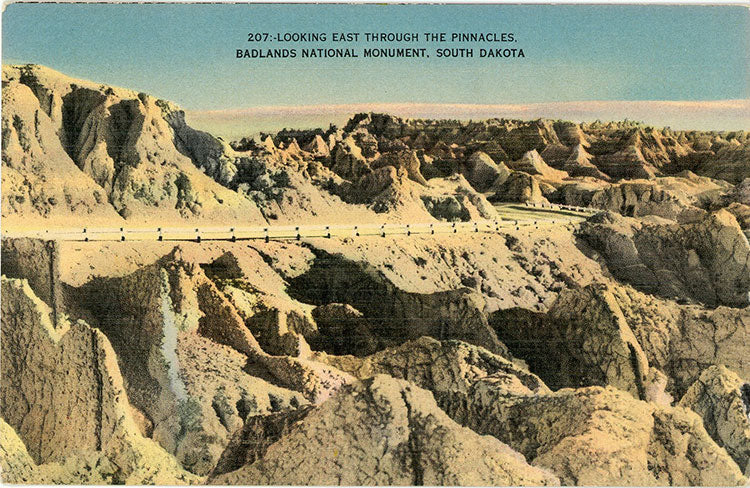 Badlands National Monument Looking East Through Pinnacles South Dakota Vintage Postcard 1947 - Vintage Postcard Boutique