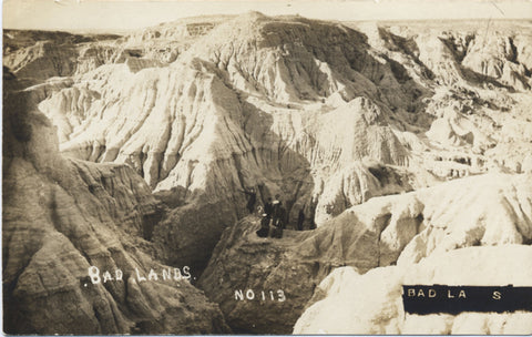 Badlands National Park People on Rocks RPPC Vintage Postcard circa 1918 - Vintage Postcard Boutique