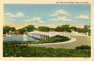 Cape Cod Massachusetts Bass River Bridge Route 28 Vintage Postcard 1940s - Vintage Postcard Boutique