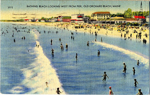 Old Orchard Beach Maine Bathing Beach Vintage Postcard 1946 - Vintage Postcard Boutique