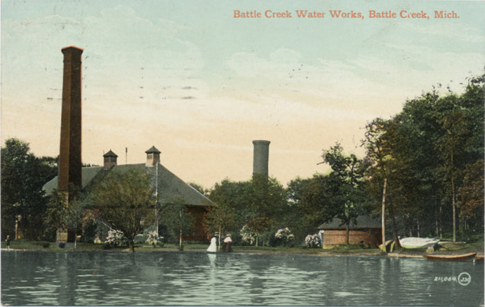 Battlecreek Michigan Water Works Vintage Postcard 1910 - Vintage Postcard Boutique