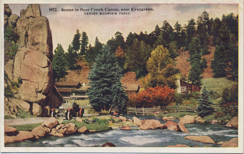 Bear Creek Canon Denver Mountain Parks Colorado Vintage Postcard (unused) - Vintage Postcard Boutique