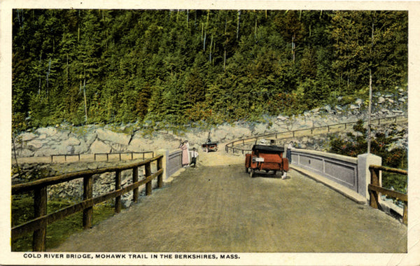 Berkshires Mohawk Trail Cold River Bridge Massachusetts 1920s Vintage Postcard (unused) - Vintage Postcard Boutique