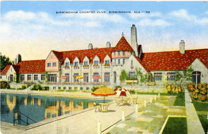 Birmingham Alabama Country Club Poolside Vintage Postcard 1939 - Vintage Postcard Boutique