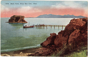 Great Salt Lake Utah Black Rock Vintage Postcard circa 1910 (unused) - Vintage Postcard Boutique