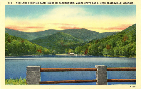 Blairsville Georgia Vogel State Park Lake & Bath House Vintage Postcard (unused) - Vintage Postcard Boutique