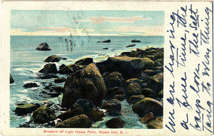 Watch Hill Rhode Island Light House Point Vintage Postcard 1913 - Vintage Postcard Boutique