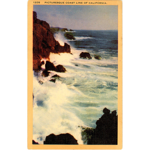 Southern California Picturesque Coast Line on Pacific Vintage Postcard (unused) - Vintage Postcard Boutique